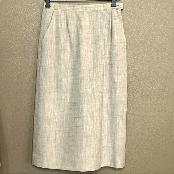 Country Sophisticates EUC by Pendleton Silk Blend Skirt Suit Wheat Color Size 8 - Picture 6 of 14